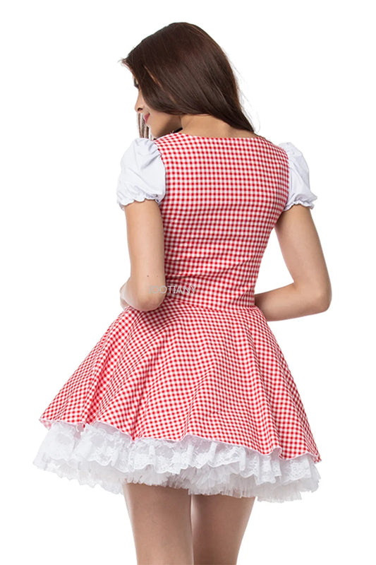 New Oktoberfest Traditional Festival Wench Costume Women Bavarian Dirndl Dress Casual Dirndls Costume Chic Oktoberfest Dress - Dhavinci