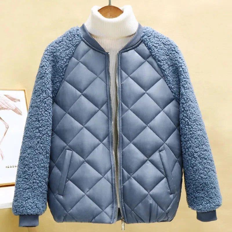 Light Cotton Jacket | Hooded Lamb Wool Coat for Women 2025