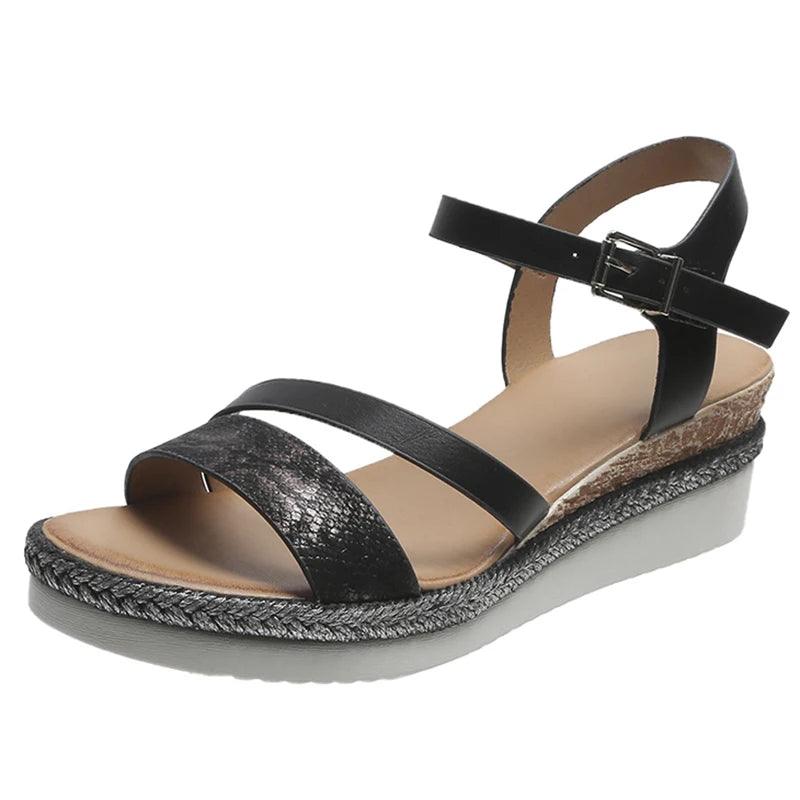 Wedge Platform Sandals for Women | Non-Slip Ankle Strap Gladiators - Dhavinci