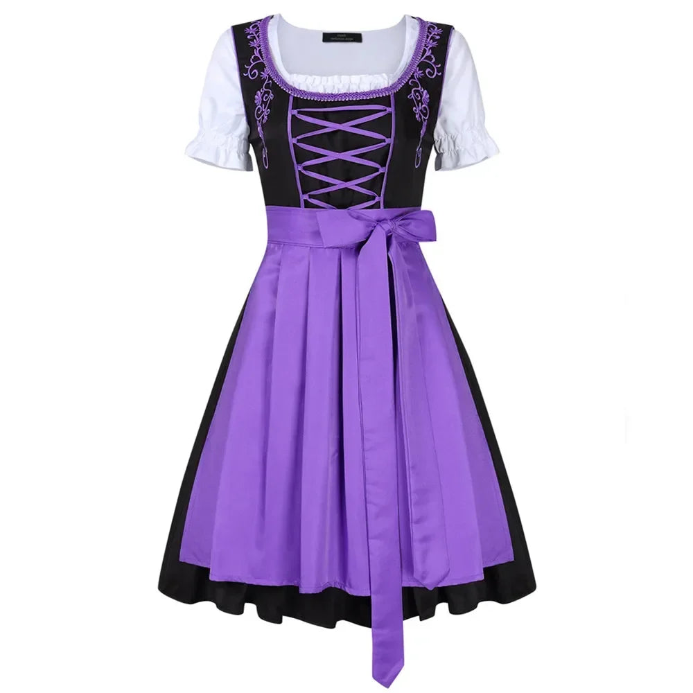 Women Bavarian Costume German Bavarian Dirndl Dress Oktoberfest Beer Maid Women's Oktoberfest Cosplay Costume - Dhavinci