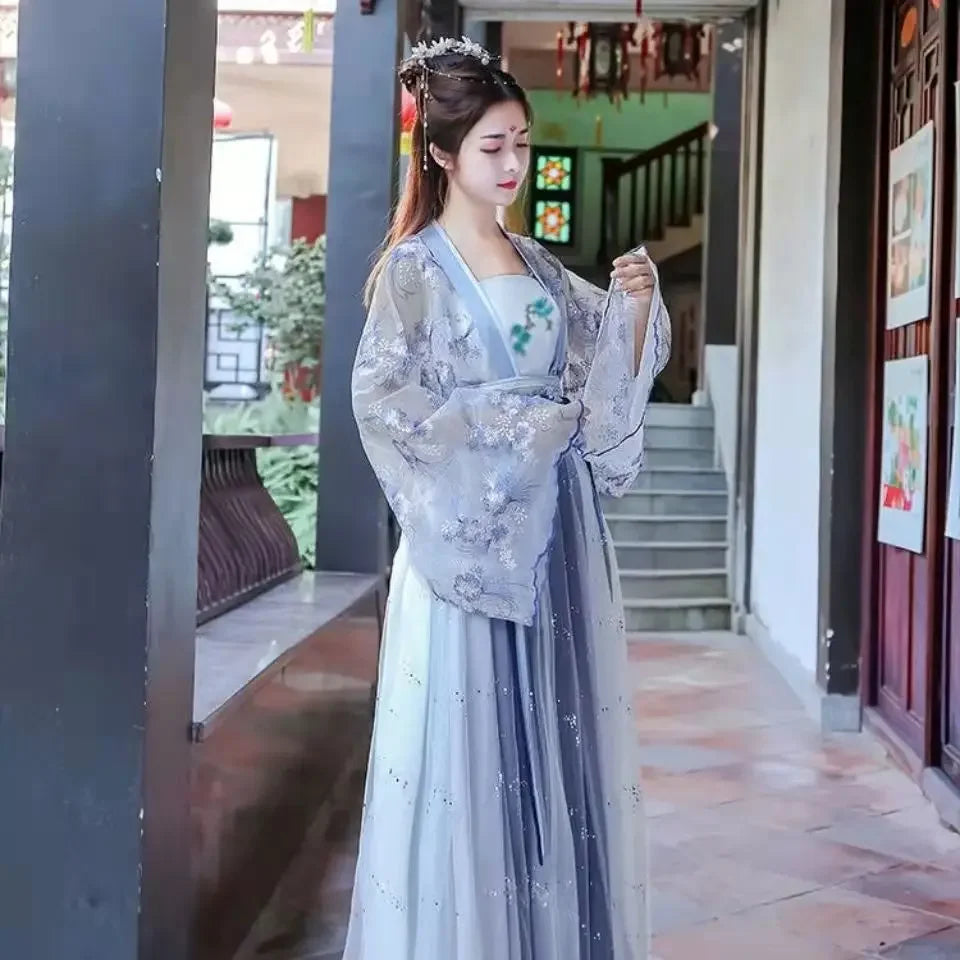 Traditional Flower Hanfu Dress | Women’s Tang Dynasty Costume - Dhavinci