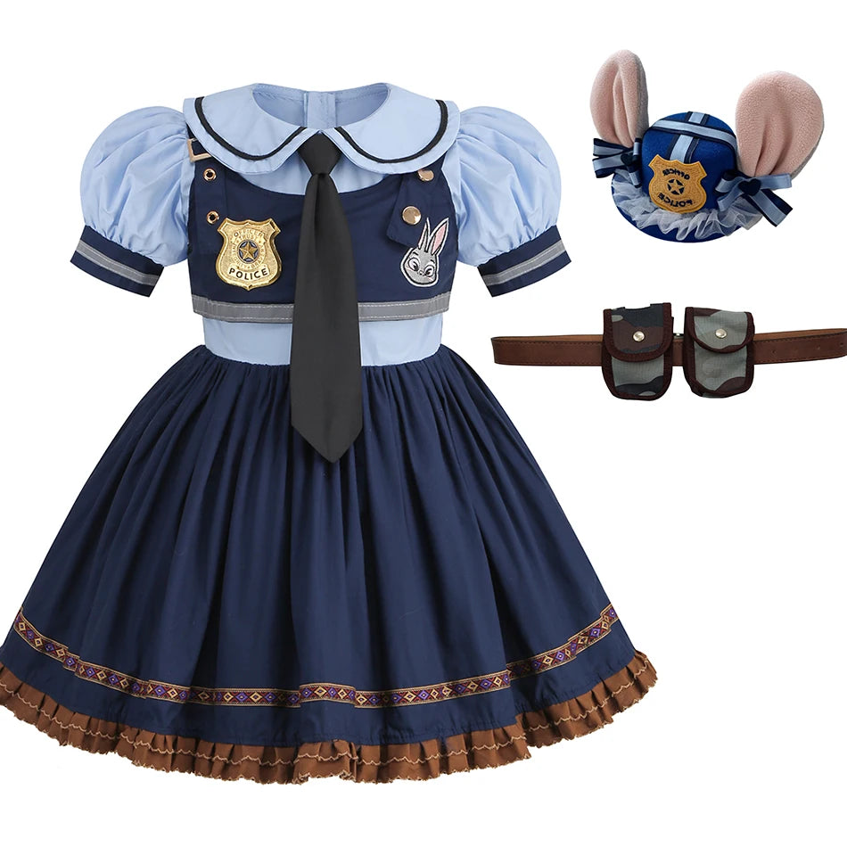 Zoo Rabbit Judy Cosplay Costume | Police Woman Halloween Dress - Dhavinci