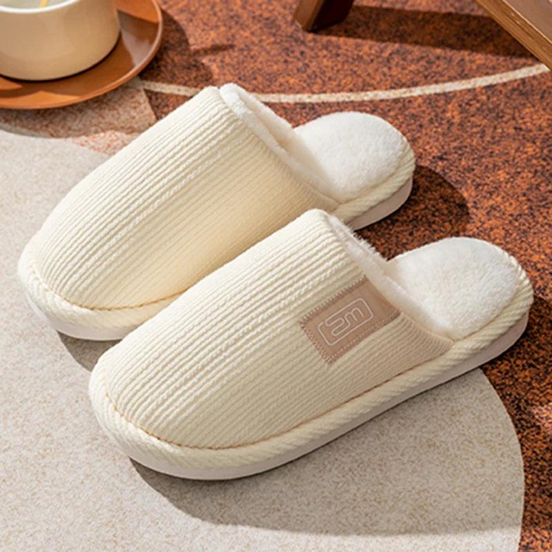 Couple Home Plush Slippers for Women | Closed Toe Casual Winter Slippers - Dhavinci