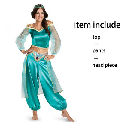 Princess Jasmine Costume | Arabian Belly Dancer Outfit for Women - Dhavinci