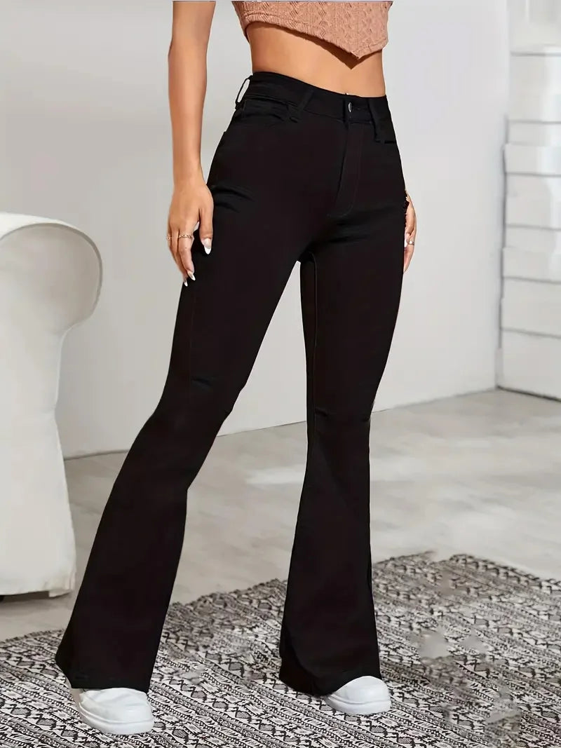 New High Waist Straight Leg Jeans for Women | Casual Work Pants - Dhavinci