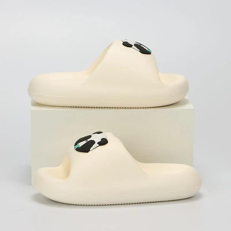 Thick Bottom Cloud Slippers for Women - Cartoon Panda Soft Slides - Dhavinci