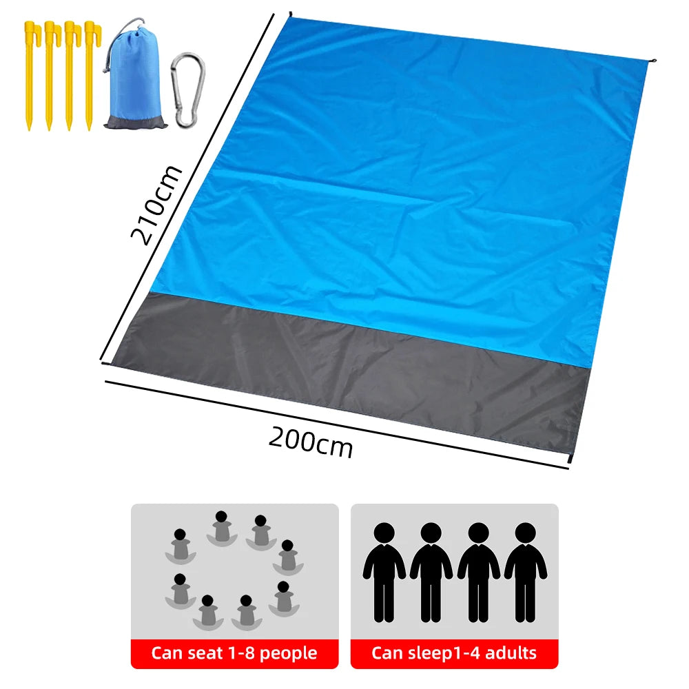 Waterproof Beach Mat Extra Large Outdoor Camping Mat Blanket Folding Sand Free Pocket Mattress Portable Lightweight Picnic Mat - Dhavinci