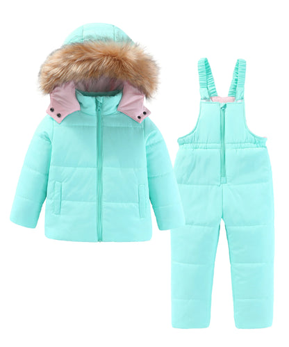 Kids Ski Suit for Girls | Warm Hooded Snowboard Coat - Dhavinci