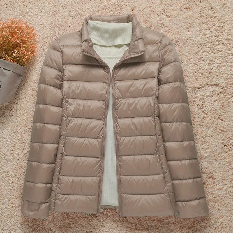 2025 Slim White Duck Down Jacket | Windproof Women’s Winter Coat