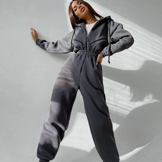 Elegant Hoodies Jumpsuit | Women’s Winter Warm Tracksuit