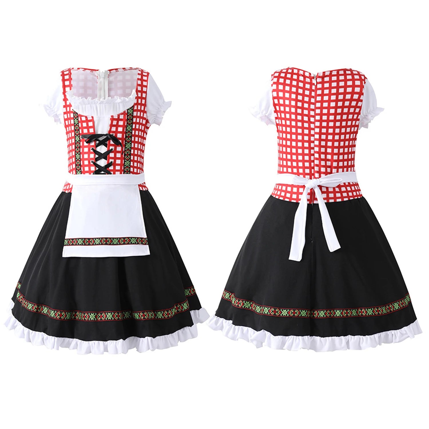 Oktoberfest Beer Kid Girls Costume Traditional German Fraulein Bavarian Dirndl Dress Child - Dhavinci