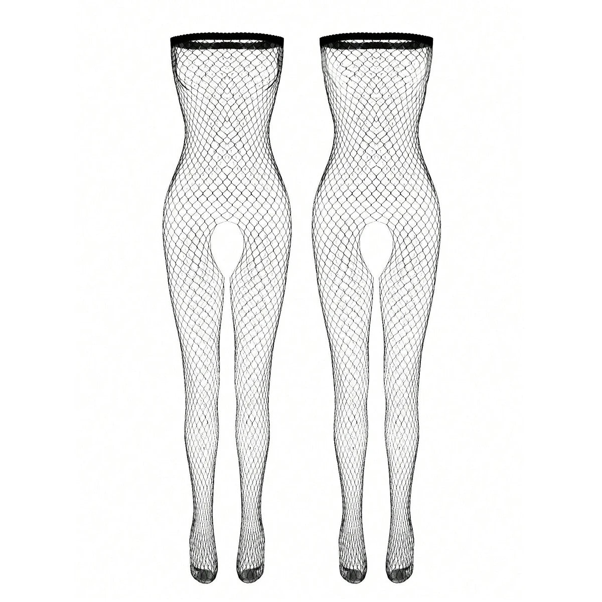 Crotchless Fishnet Teddy | Sexy Black Bodysuit & Lingerie