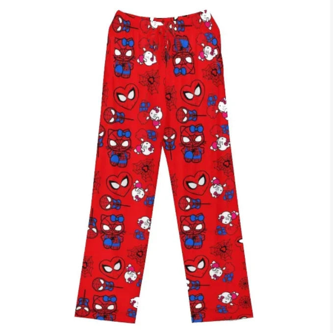 Hello Kitty Spider-man Cotton Loose Ladies Pajama Pants Pyjama Trousers Women Men Cartoon Sleep Bottoms Lounge Wear Girl Sleep - Dhavinci