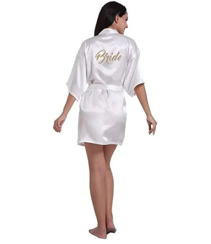 Plus Size Satin Silk Robe for Wedding | Bridesmaid & Bride Gown - Dhavinci