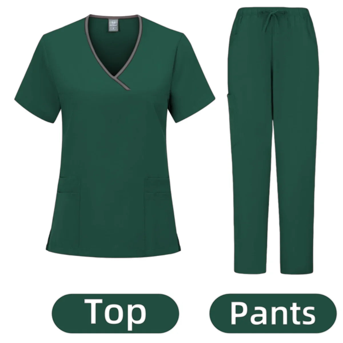 Medical Nurse Beauty Salon Workwear Clinical Scrubs Top + Pant Spa Doctor Nursing Tunic Suit Surgical Uniforms Woman Scrub Set - Dhavinci