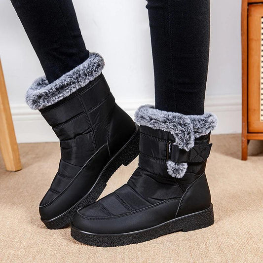 Waterproof Faux Fur Snow Boots - Thicken Plush Winter Boots for Women - Dhavinci