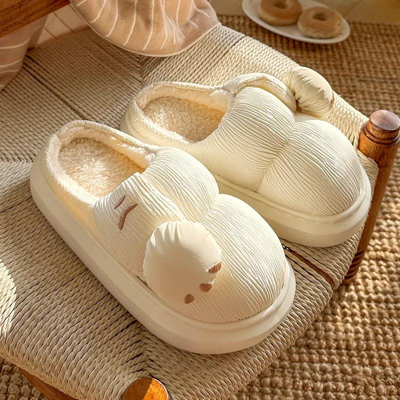 Fashion Winter Slippers for Women | Soft Sole Non-Slip Cotton Slides - Dhavinci