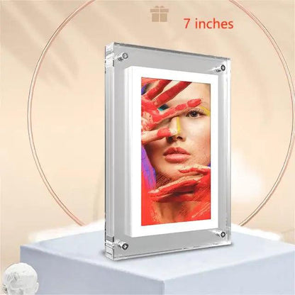 Acrylic Digital Photo Frame 5/7 Inch | Rotating IPS Screen with 2G Memory - Dhavinci