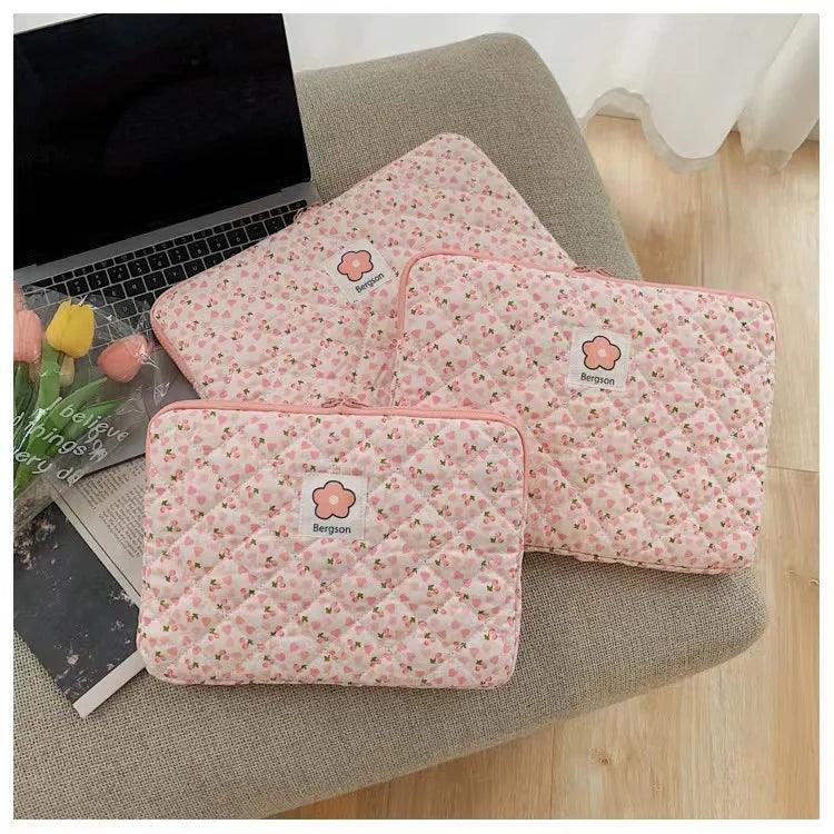 Cute Flower Laptop Sleeve | Portable Case for MacBook & Tablets - Dhavinci