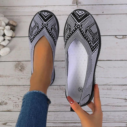 Breathable Women's Knit Sneakers | Slip-On Non-Slip Flats - Dhavinci