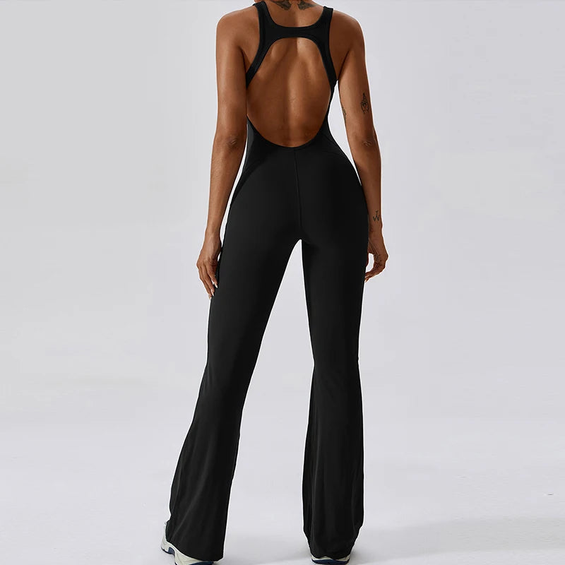 Sexy Back V Jumpsuit for Women | Stretch Yoga & Fitness Sportswear - Dhavinci