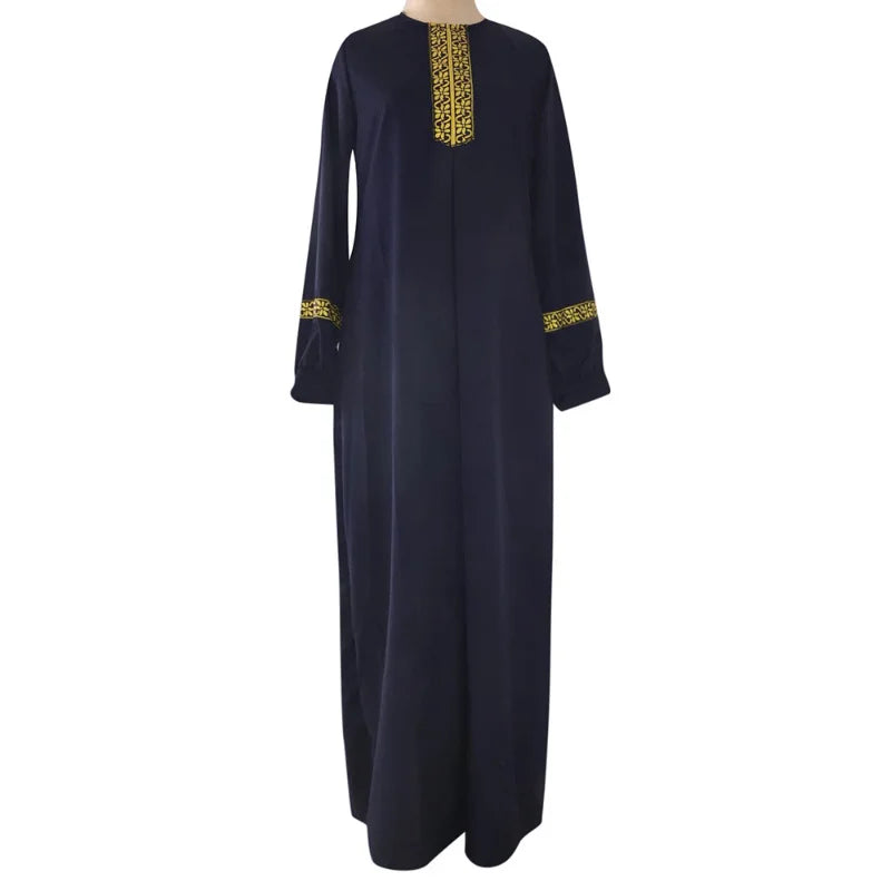 Muslim Ethnic Style Print Abayas Plus Size Dubai Dresses For Women 4xl 5xl Long Sleeve Loose Casual Robe Fashion Ramadan Dress - Dhavinci