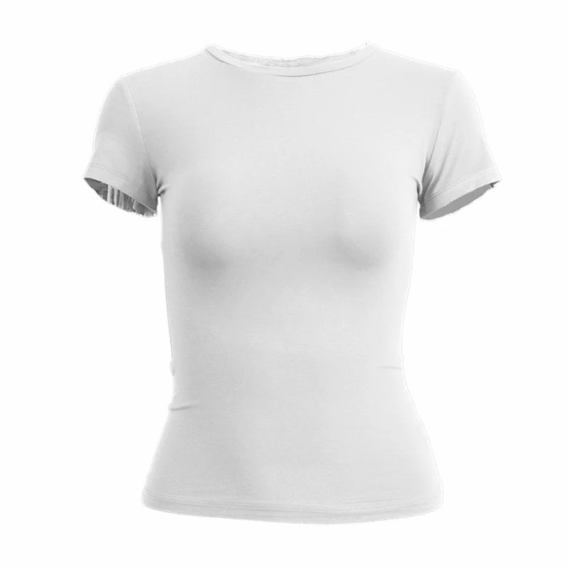 Slim Fit Short Sleeve T-Shirt for Women | Y2K Sporty Streetwear - Dhavinci