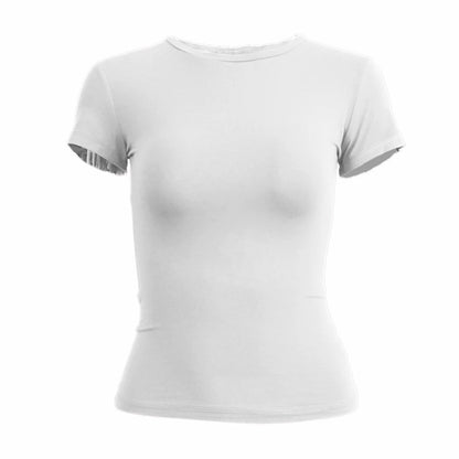 Slim Fit Short Sleeve T-Shirt for Women | Y2K Sporty Streetwear - Dhavinci