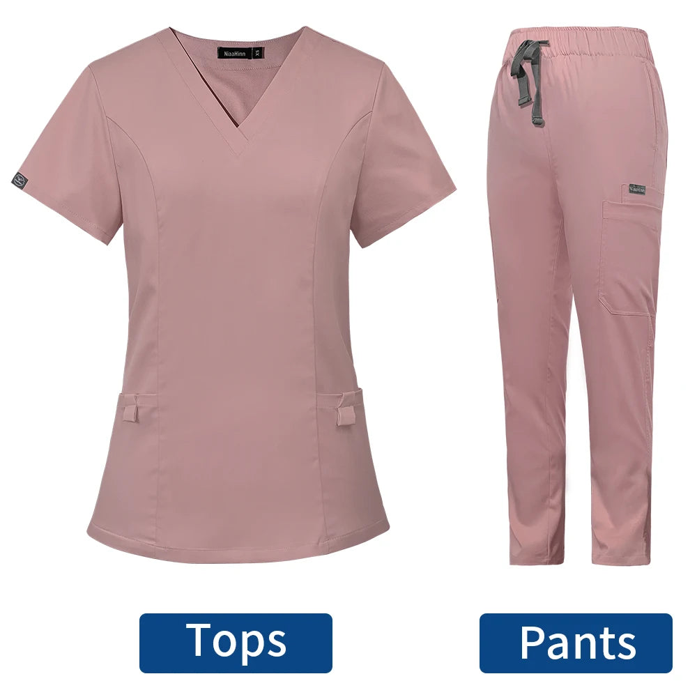 Short Sleeved Hospital Doctor Uniforms Spa Uniforms Dental Clinic Medical Scrubs Suits Pet Grooming Veterinary Nurse Accessories - Dhavinci