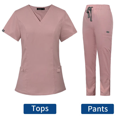 Short Sleeved Hospital Doctor Uniforms Spa Uniforms Dental Clinic Medical Scrubs Suits Pet Grooming Veterinary Nurse Accessories - Dhavinci