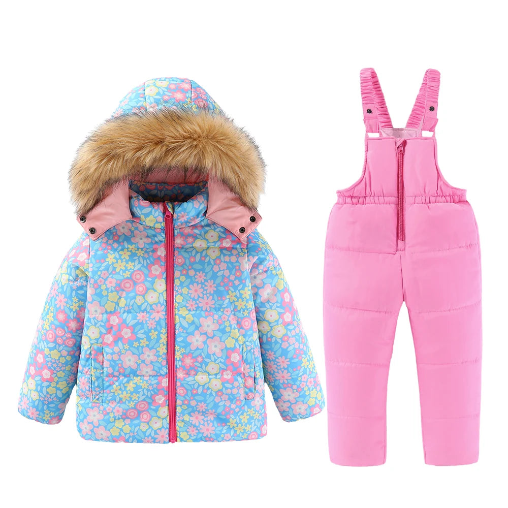 Kids Ski Suit for Girls | Warm Hooded Snowboard Coat - Dhavinci