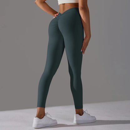 Sexy V-Waist Scrunch Butt Leggings for Women | Push-Up Fitness Yoga Pants - Dhavinci