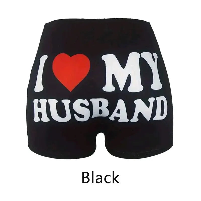 Women Shorts Sleep Bottoms Pajamas Boxers Black S M L Love Letter Printing Painted Design Casual Sports Fitness Sleep - Dhavinci