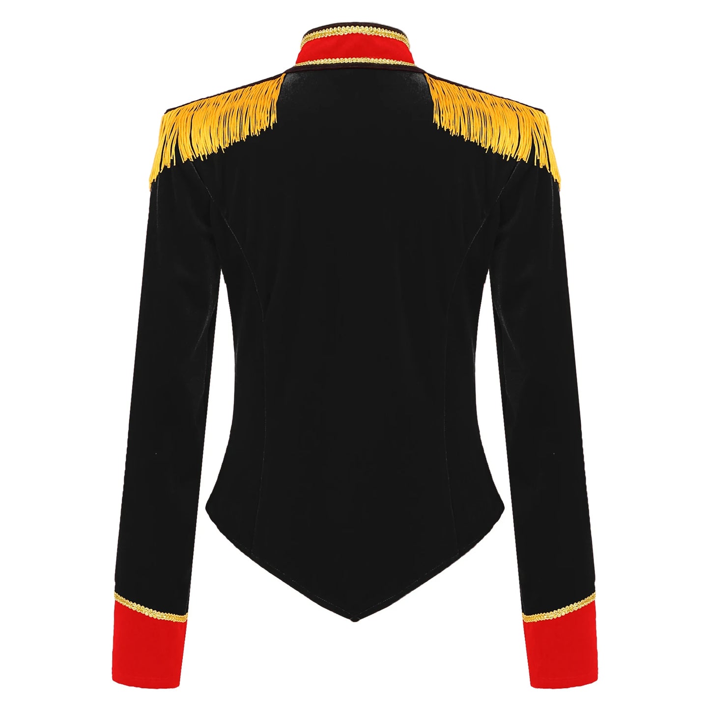 Women Halloween Circus Ringmaster Cosplay Costume Long Sleeve Stand Collar Velvet Jacket Coat for Theme Party Festival Roleplay - Dhavinci