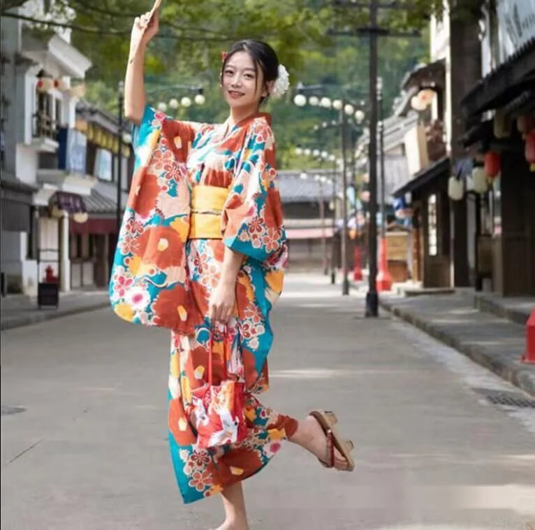 New kimono women Japanese improved kimono yukata lovely girl travel photo clothing - Dhavinci