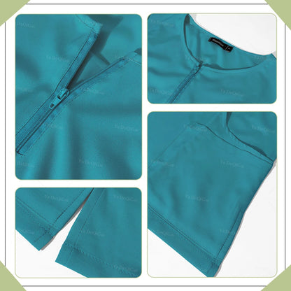 New Medical Surgical Uniforms Woman Scrub Set Beauty Salon Workwear Clinical Scrubs Top Pocket Pants Vet Doctor Zip Nursing Suit - Dhavinci