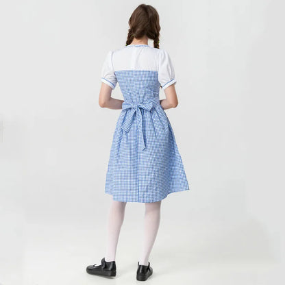 Wizard of Oz Dorothy Cosplay Costume | Blue Plaid Princess Dress - Dhavinci