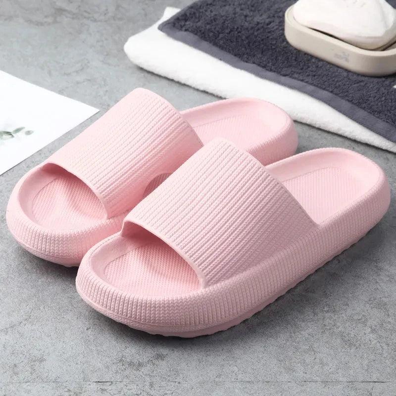 Thick Platform Home Slippers | Non-Slip Bathroom Sandals for Couples - Dhavinci