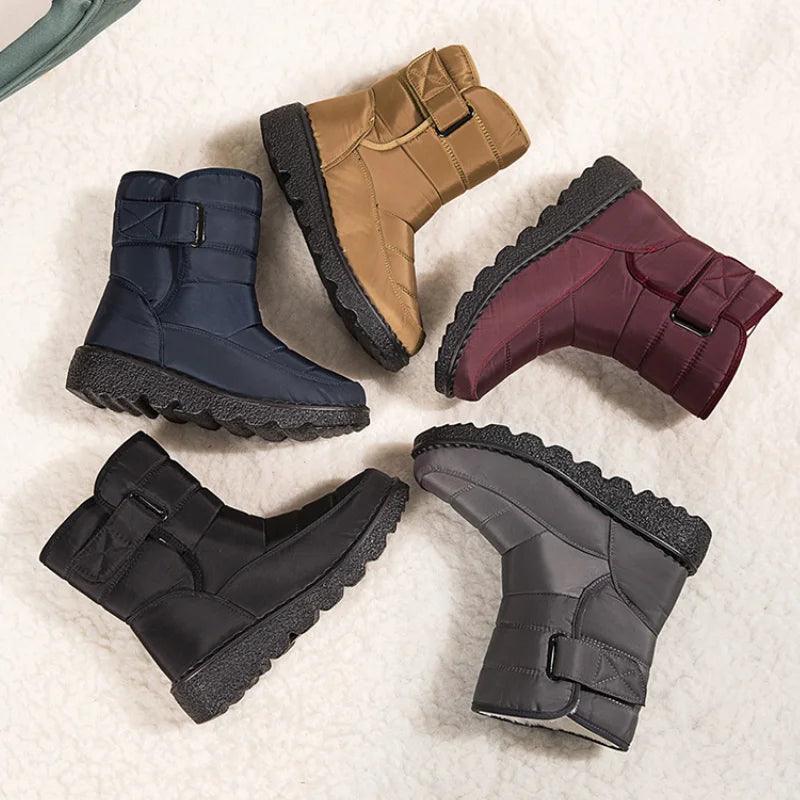 Non-Slip Waterproof Snow Boots - Plush Winter Ankle Boots for Women - Dhavinci