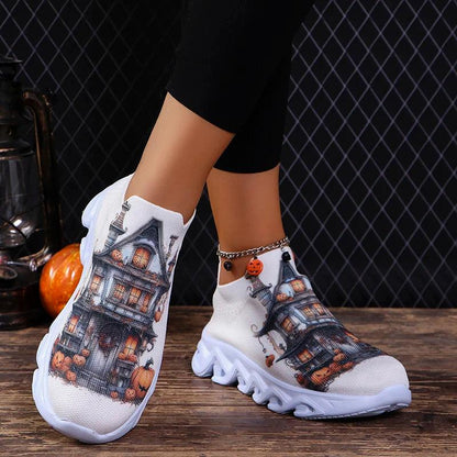 Fashion Print Platform Sneakers for Women - Breathable & Comfy - Dhavinci