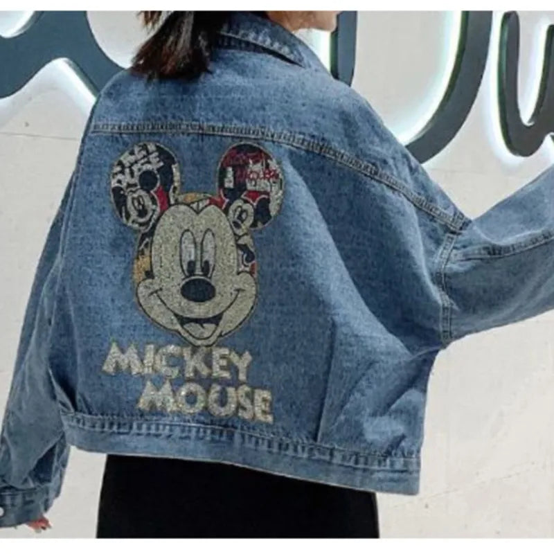 chaquetas para mujeres Cartoon Fashion Denim Coat Streetwear Trendy Mens Women Jackets New Korean Loose Harajuku Couples Tops - Dhavinci