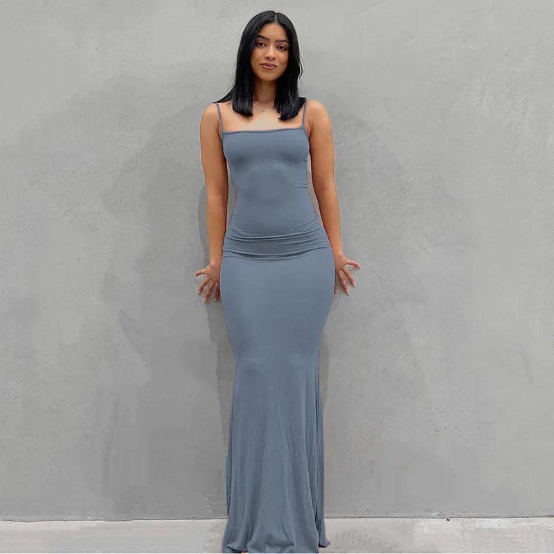 Sexy Spaghetti Strap Maxi Dress | Women’s Y2K Bodycon Dress - Dhavinci