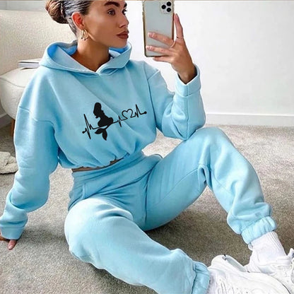 Women's Drawstring Tracksuit | Casual 2-Piece Hoodie Set 2025