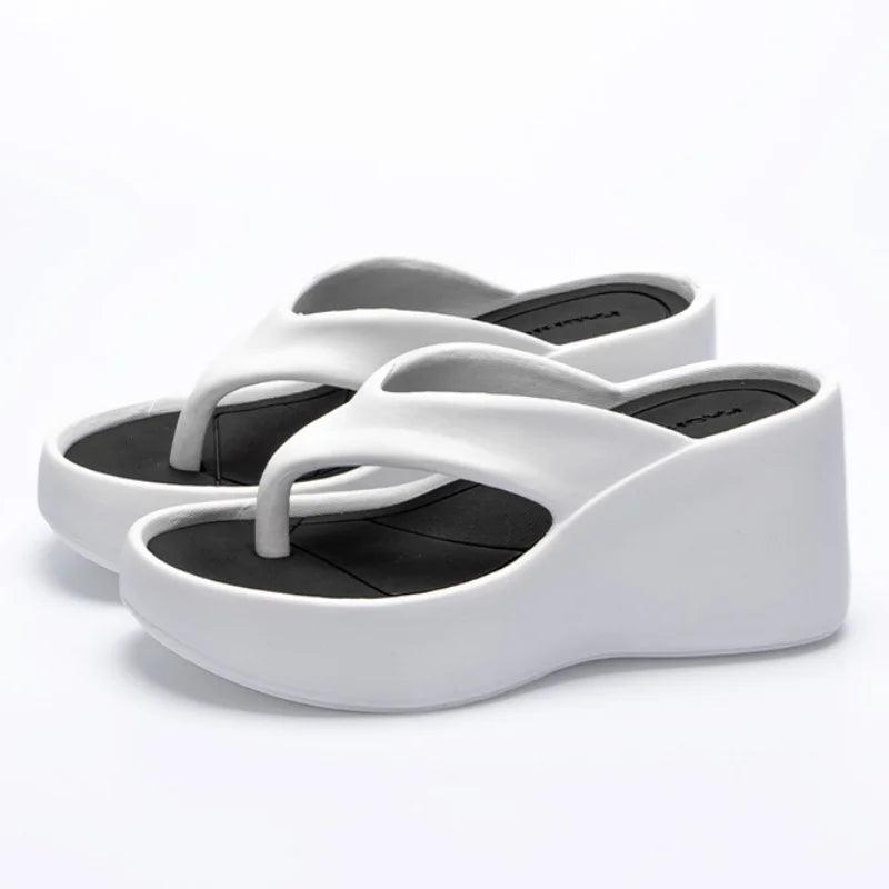 Soft Wedge Flip Flops for Women | Non-Slip Platform Sandals - Dhavinci