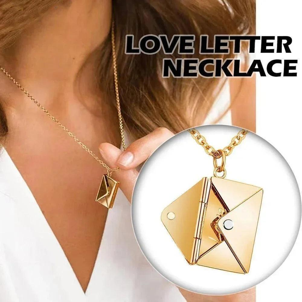 Love Letter Envelope Pendant Necklace | Custom Stainless Steel Jewelry - Dhavinci