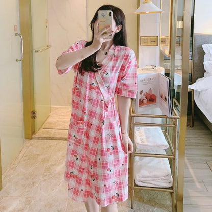 Womens Robe Japanese Style Kimono Pajamas Sleepwear Nightgown Bathrobe Print Bridesmaid Robes Casual Robes Ladies Dressing Gowns - Dhavinci