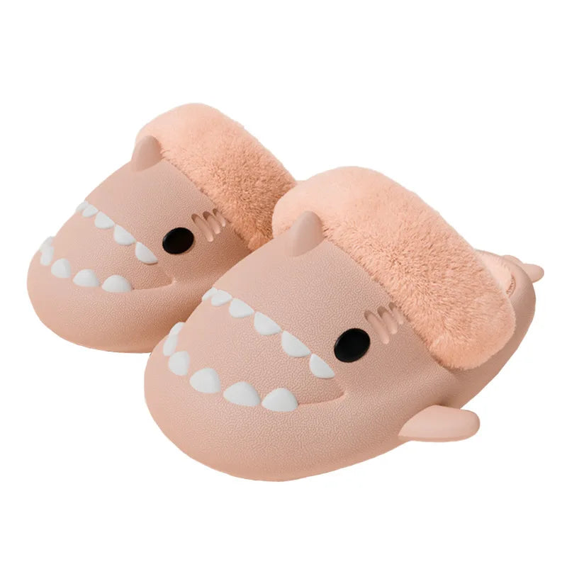 Comwarm Shark Plush Slippers | Warm Non-Slip Cartoon Cotton Shoes - Dhavinci