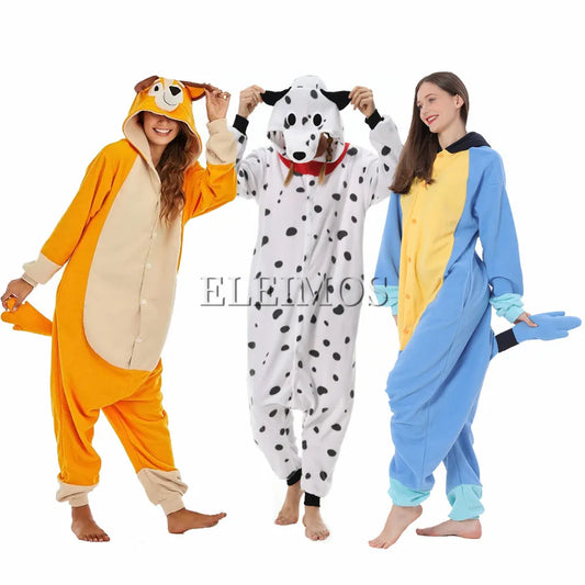 Blue & Orange Dog Kigurumi Onesie | Adult Animal Pajamas Costume - Dhavinci