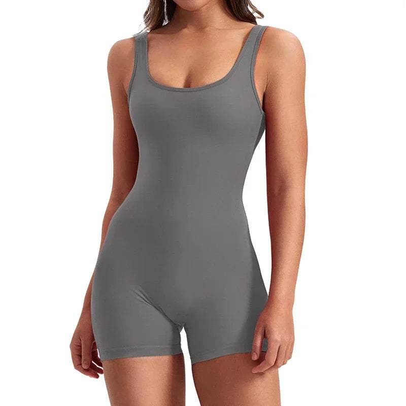 Women's Bodysuit Yoga Sport Set | High-Waist Sleeveless One-Piece Jumpsuit - Dhavinci