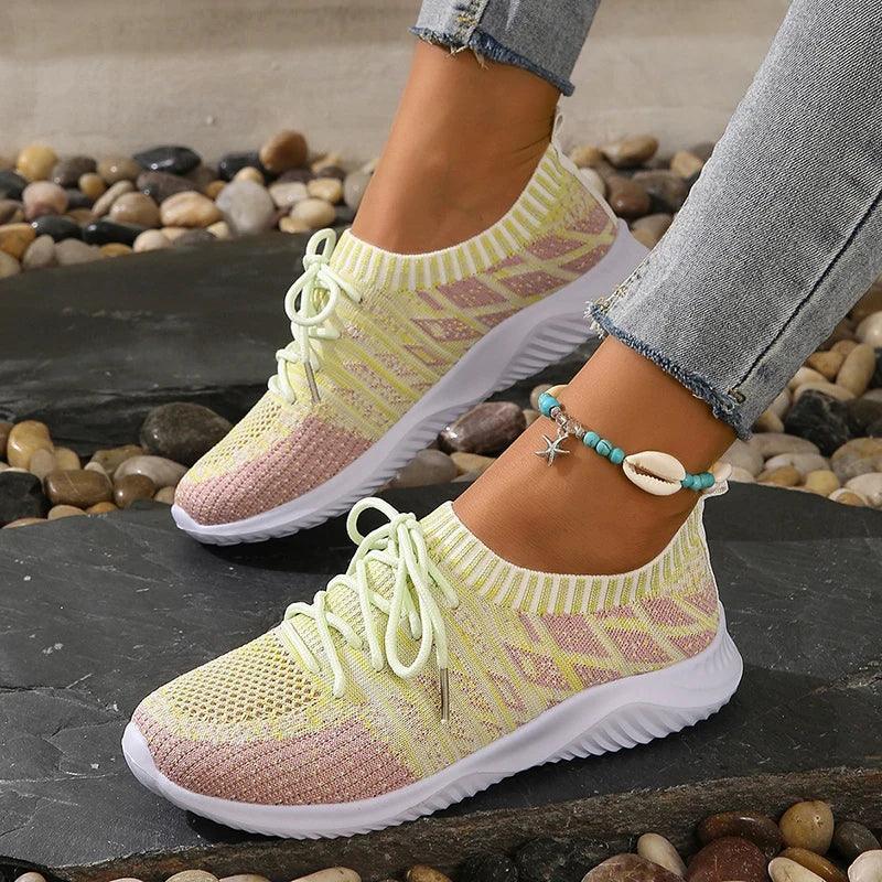 Breathable Knitting Platform Sneakers for Women | Non-Slip Casual Sports Shoes - Dhavinci